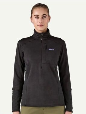 Patagonia R1 Fleece Midlayer Pullover Black Women's Size M CC